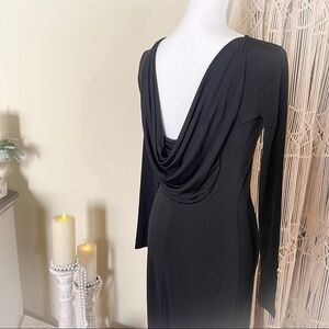 BCBGeneration Black Maxi Dress with Drape Back